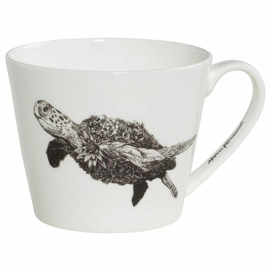 Maxwell &amp; Williams Mug Marini Ferlazzo - Green Sea Turtle wide, Porcelain, Black, White, 450 ml, DX0513