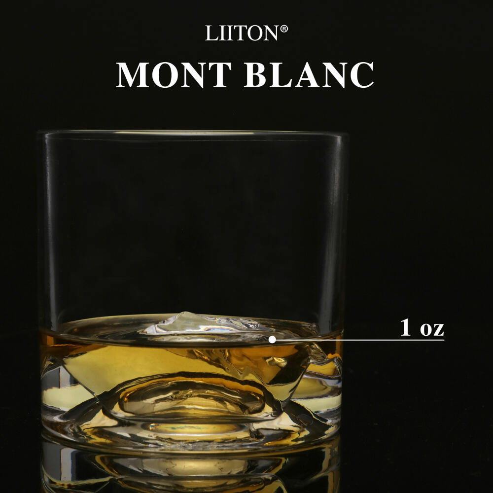 Liiton Mt. Blanc whiskey glasses, set of 2, whiskey glass, whiskey glass, tumbler, crystal glass, 280 ml, L60100