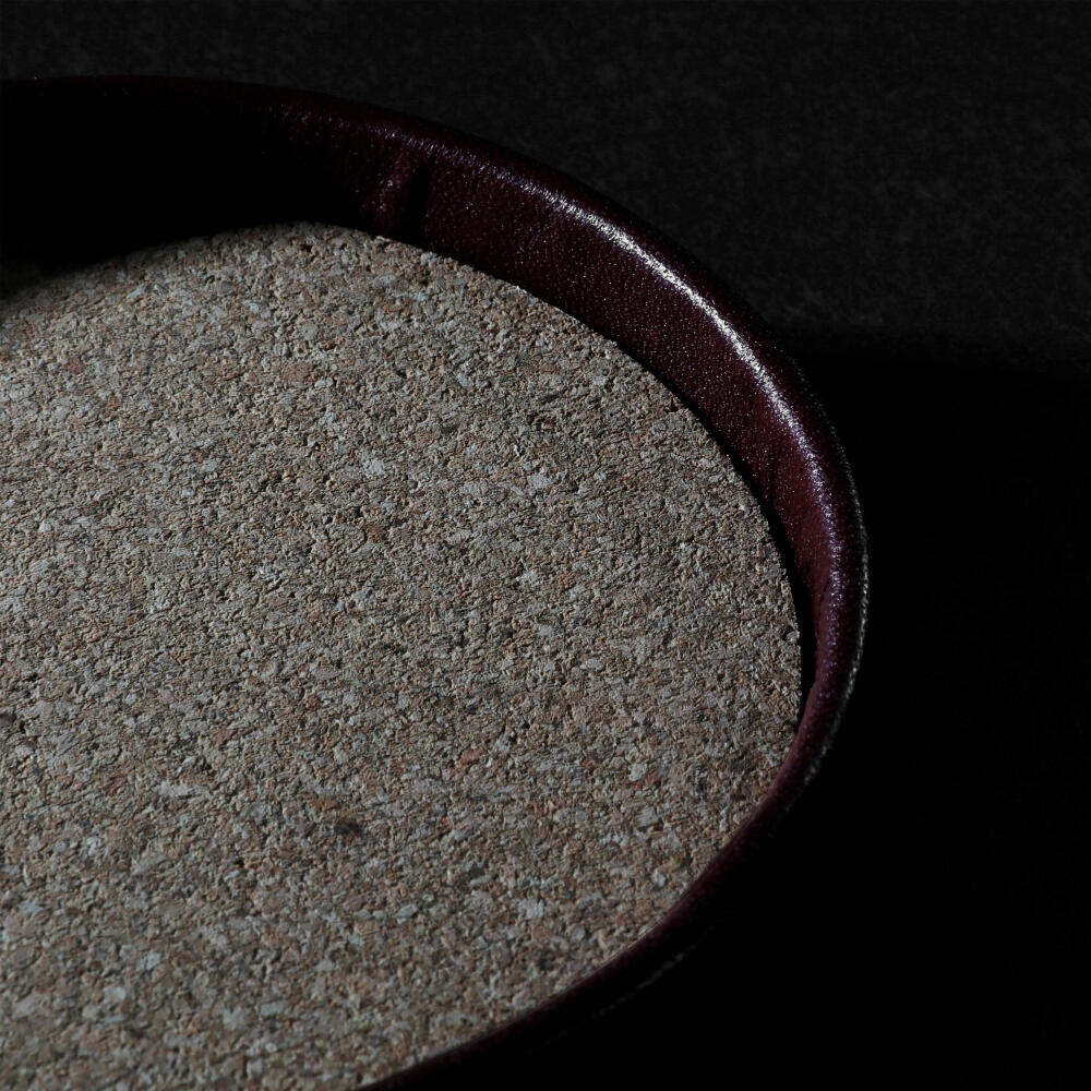 Liiton leather coasters, set of 4, glass coasters, coasters, cow leather, Ø 9.6 cm, L20300