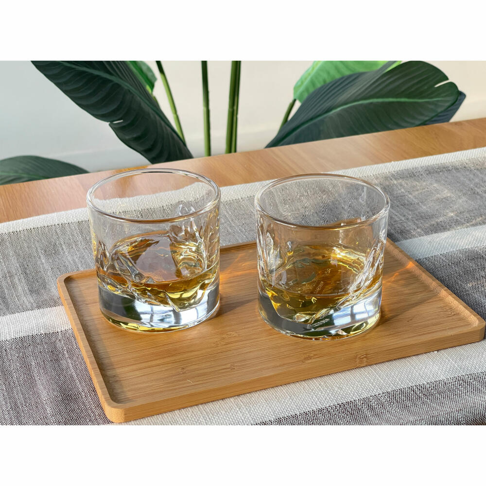 Liiton Grand Canyon Whiskeygläser, 4er Set, Whiskeyglas, Whiskey Glas, Tumbler, Kristallglas, 300 ml, L10100