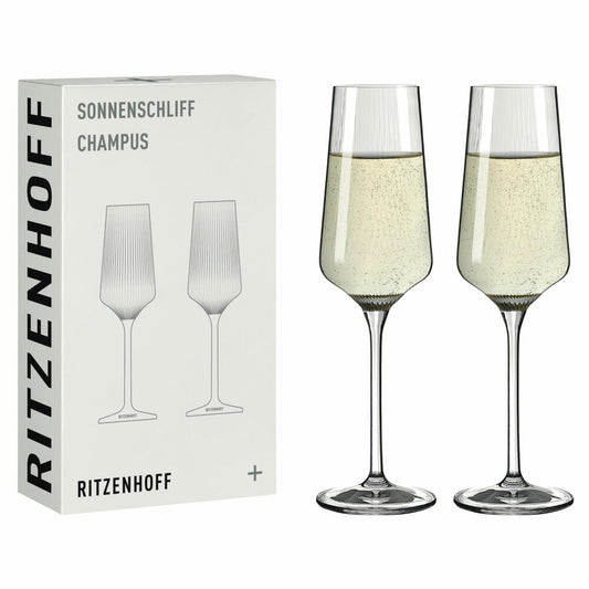 Ritzenhoff Champusglas 2er Set Sonnenschliff 001, Kristallglas, 230 ml, R-8000004