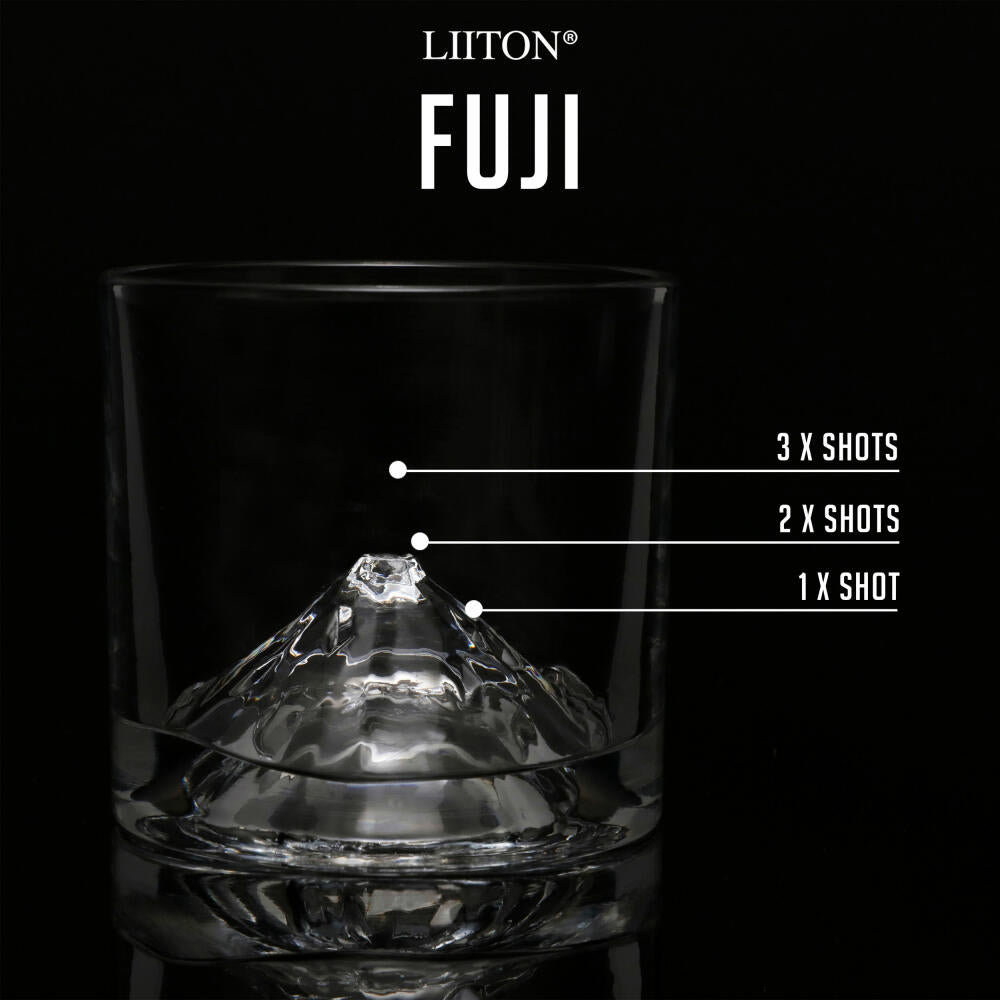 Liiton Fuji Whiskey Glasses, Set of 2, Whiskey Glass, Whiskey Glass, Tumbler, Crystal Glass, 260 ml, L60200