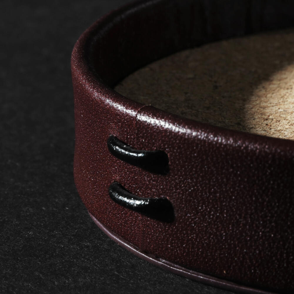 Liiton leather coasters, set of 4, glass coasters, coasters, cow leather, Ø 9.6 cm, L20300