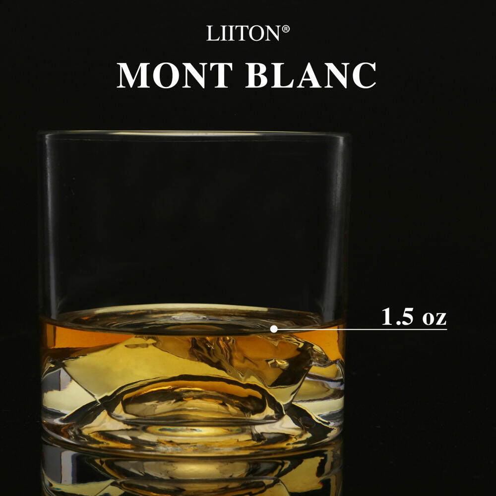 Liiton Mt. Blanc whiskey glasses, set of 2, whiskey glass, whiskey glass, tumbler, crystal glass, 280 ml, L60100
