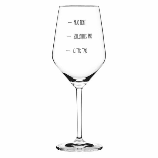 Ritzenhoff wine glass Sand&amp;Soda Good day bad day, crystal glass, 483 ml, S-9500013