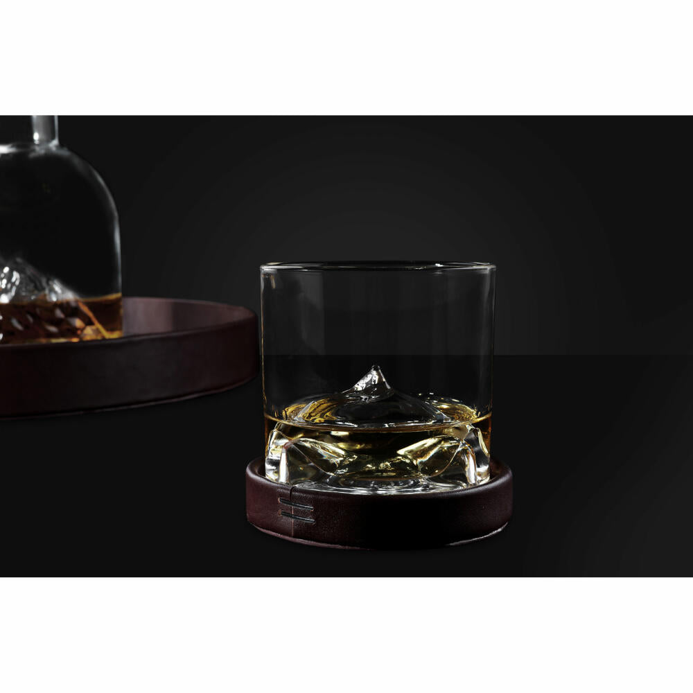 Liiton leather coasters, set of 4, glass coasters, coasters, cow leather, Ø 9.6 cm, L20300