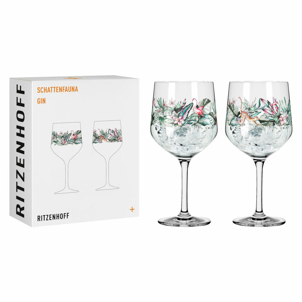 Ritzenhoff Ginglas Set of 2 Shadow Fauna 005 006, crystal glass, 720 ml, R-3691003