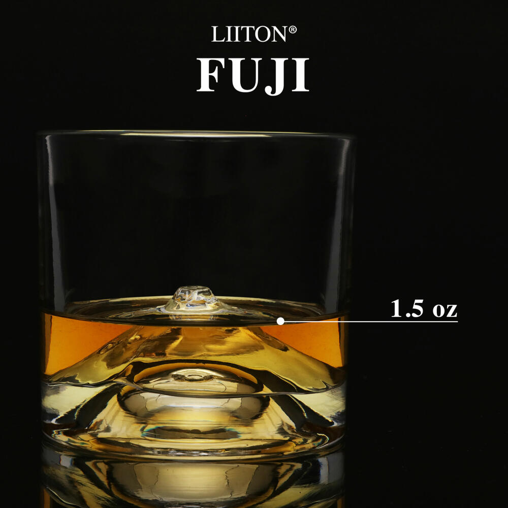 Liiton Fuji Whiskey Glasses, Set of 2, Whiskey Glass, Whiskey Glass, Tumbler, Crystal Glass, 260 ml, L60200