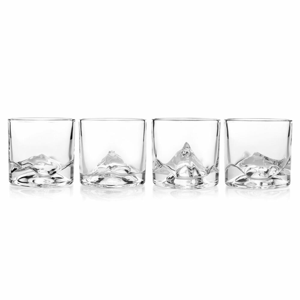 Liiton The Peaks Whiskey Glasses, Set of 4, Whiskey Glass, Whiskey Glass, Tumbler, Crystal Glass, 230 ml, L20800