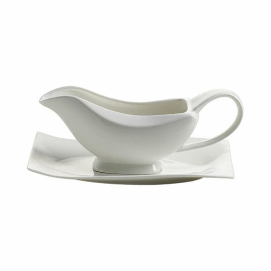 Maxwell &amp; Williams Motion Gravy Boat with Saucer, Sauce Jug, Porcelain, 400 ml, RP11610