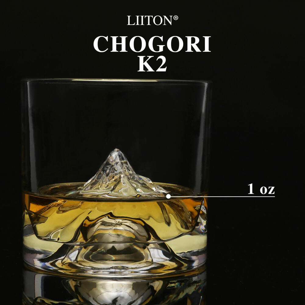 Liiton K2 whiskey glasses, set of 2, whiskey glass, whiskey glass, tumbler, crystal glass, 250 ml, L60300