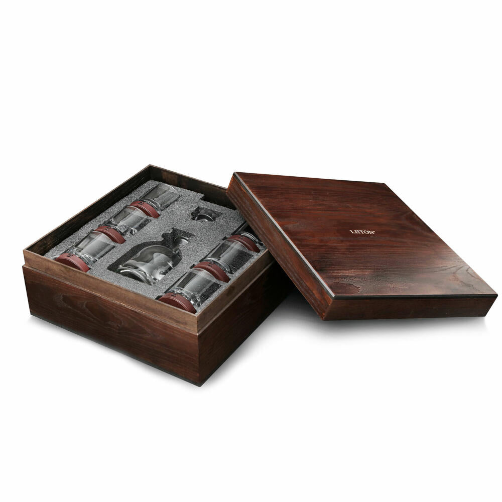 Liiton The Peaks Whiskeygläser mit Dekanter Luxus Set, 15-tlg., Whiskeyglas, Whiskey Glas, Kristallglas, L10600
