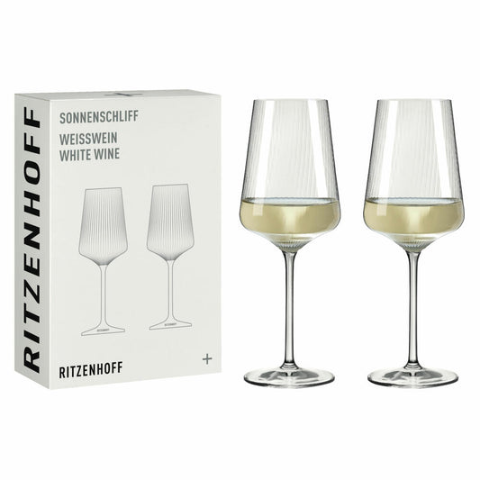 Ritzenhoff white wine glass set of 2 sunburst 001, crystal glass, 400 ml, R-8000003