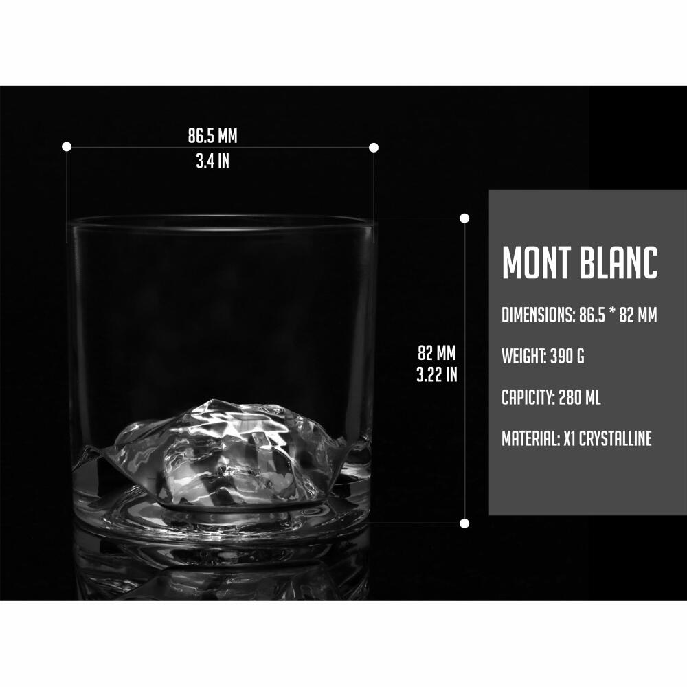 Liiton Mt. Blanc whiskey glasses, set of 2, whiskey glass, whiskey glass, tumbler, crystal glass, 280 ml, L60100