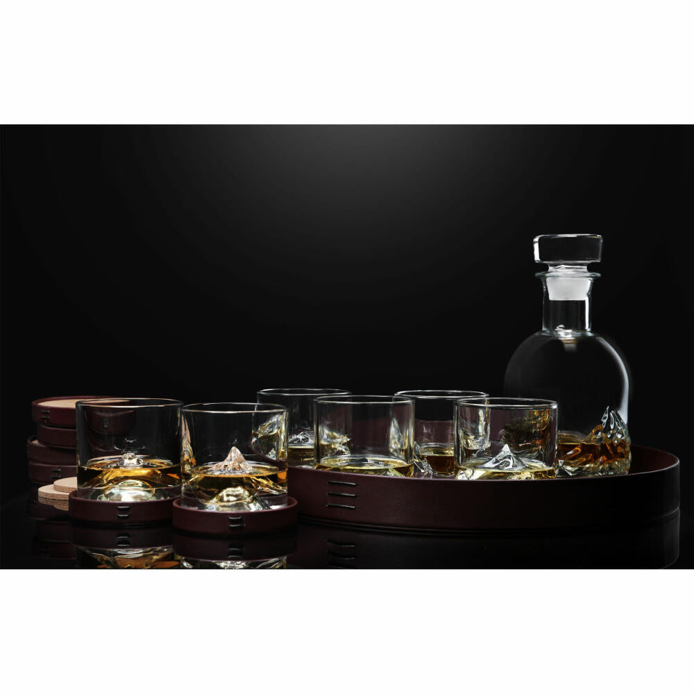 Liiton The Peaks Whiskeygläser mit Dekanter Luxus Set, 15-tlg., Whiskeyglas, Whiskey Glas, Kristallglas, L10600