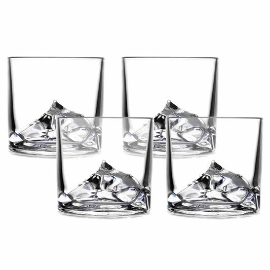 Liiton Everest Whiskeygläser, 4er Set, Whiskeyglas, Whiskey Glas, Tumbler, Kristallglas, 270 ml, L10200