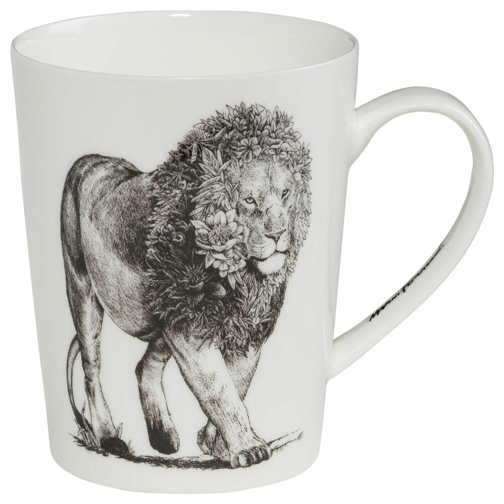 Maxwell & Williams Becher Marini Ferlazzo -African Lion hoch, Porzellan, Schwarz, Weiß, 460 ml, DX0515