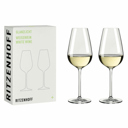 Ritzenhoff white wine glass set of 2 Glanzlicht 001, crystal glass, 362 ml, R-8011002