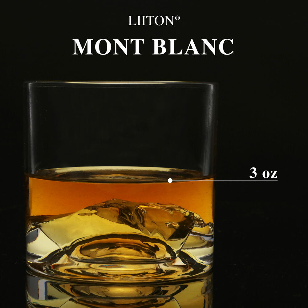 Liiton Mt. Blanc whiskey glasses, set of 2, whiskey glass, whiskey glass, tumbler, crystal glass, 280 ml, L60100