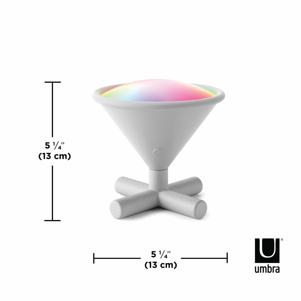 Umbra LED-Leuchte Cono, tragbare Smart-Lampe, Polypropylen, Weiß, 13 cm, 1015081-918