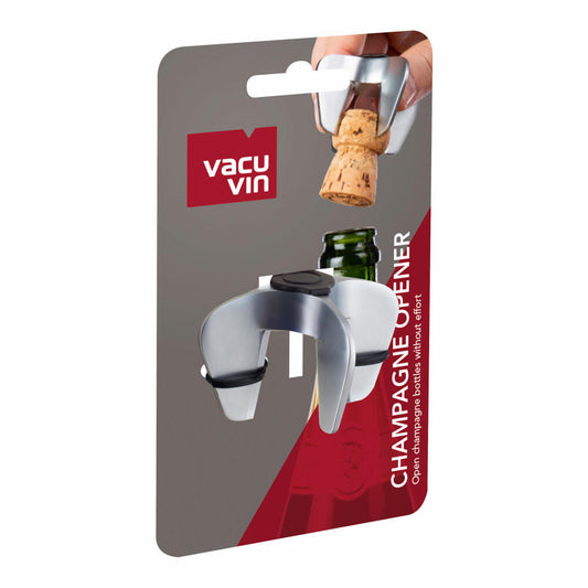 Vacu Vin Champagneröffner, Flaschenöffner, Korkenzieher, Drehöffner, Kunststoff, Chrom, Silbern, 68615606