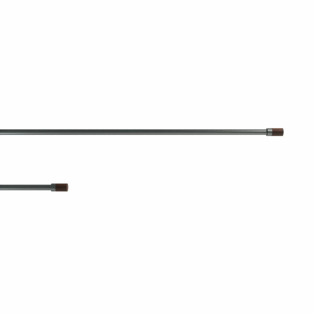Umbra Teleskop-Vorhangstange Blok, Gardinenstange, Stahl, Holz, Grau, 91-183 cm, 1015134-296