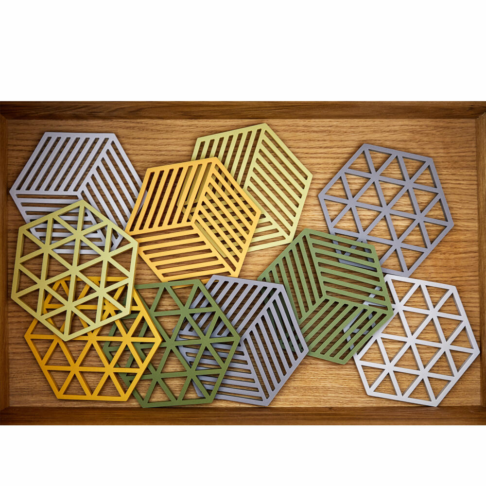 Zone Denmark Coaster Hexagon, Glass Coaster, Drinks Coaster, Silicone, Chardonnay, 24410