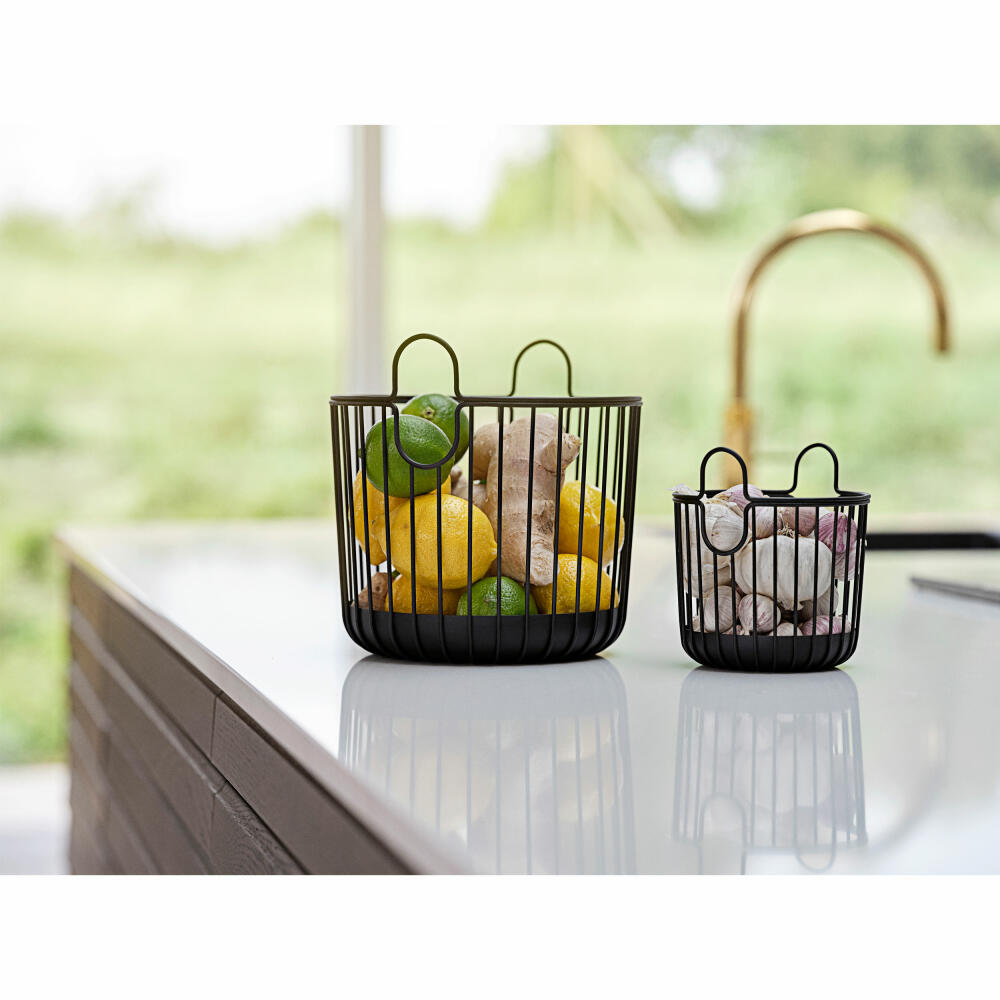 Zone Denmark basket Inu, metal basket, laundry basket, decorative basket, planter, metal, black, Ø 20 cm, 28262