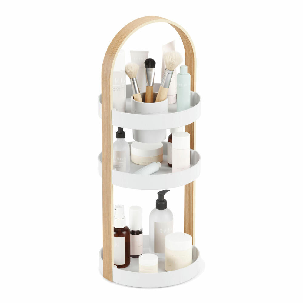 Umbra Organizer Bellwood, Storage for Cosmetics and Make-Up, 3-Tier, White, Natural, 1015098-668