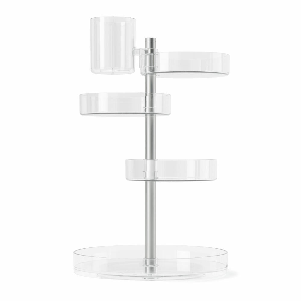 Umbra Kosmetik-Organizer Pirouette, Make-Up-Ständer, Kunststoff, Stahl, Transparent, Nickel, 35 cm, 1015097-239