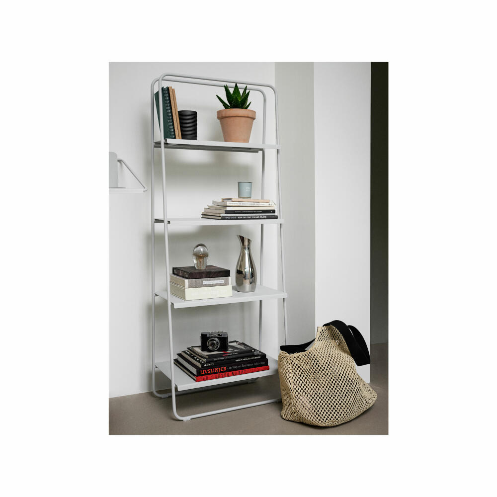 Zone Denmark Regal A-Bookshelf, bookcase, standing shelf, metal shelf, metal, soft grey, H 140.7 cm, 15387