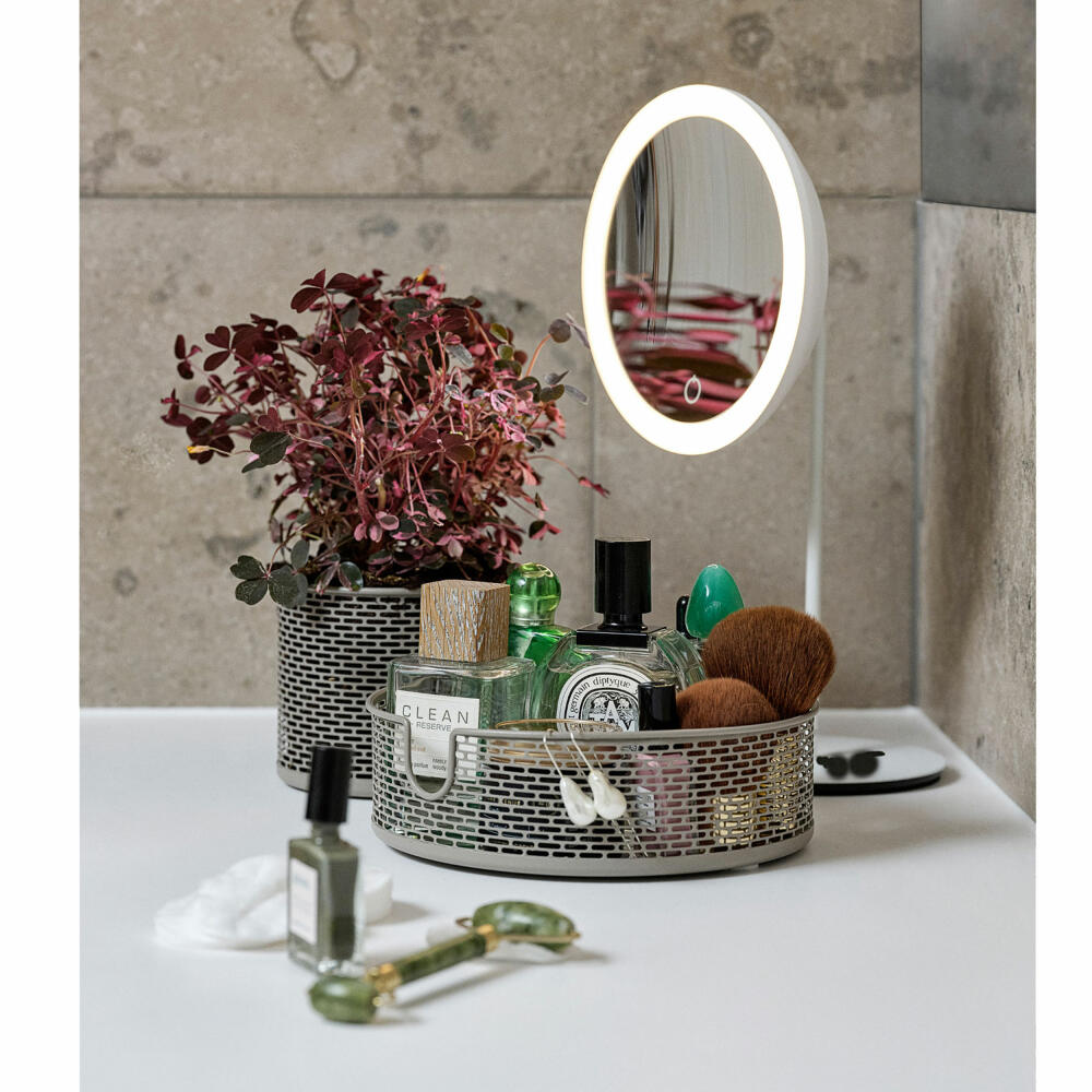 Zone Denmark table mirror, cosmetic mirror, mirror, with light, metal / glass, white, 18 x 34 cm, 10916