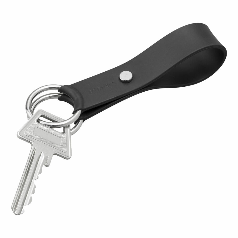 Stelton Companion Schlüsselring, Schlüsselanhänger, Keychain, Aluminium, Silikon, Schwarz, 11.3 cm, 230