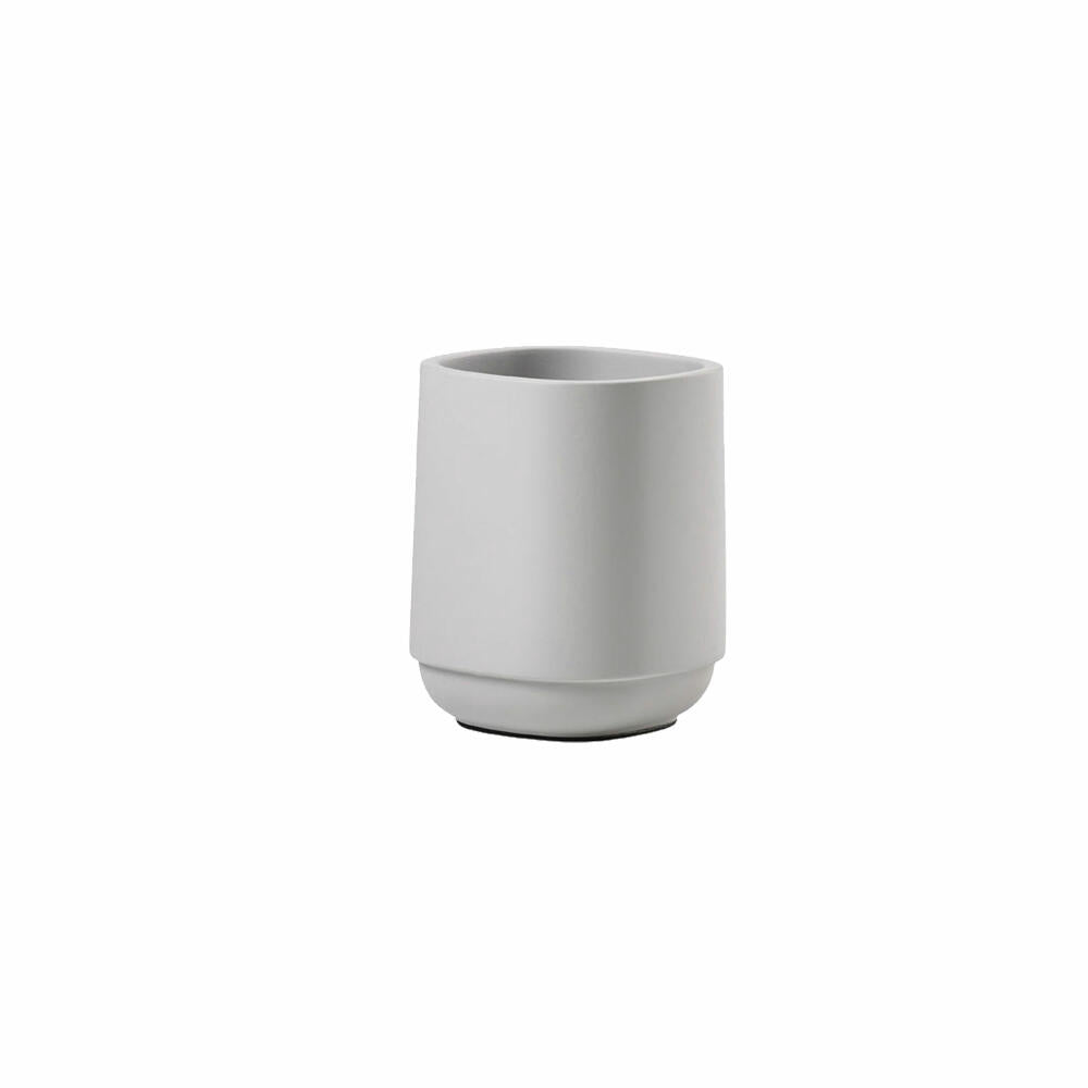 Zone Denmark Toothbrush Cup Time, Toothbrush Cup, Concrete, Soft Grey, H 9.8 cm, 28125