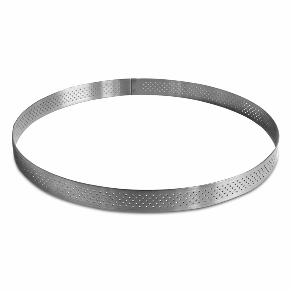 Städter Tart Frame Round, Perforated, Baking Frame, Baking Ring, Baking Pan, Stainless Steel, Ø 24.5 cm / H 2 cm, 490451