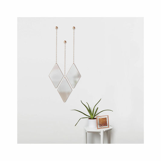 Umbra Dima Wandspiegel, Wand Spiegel, Dekorationsspiegel, Dekospiegel, Glas / Metall, Kupfer, 28.7 cm, 358777-880