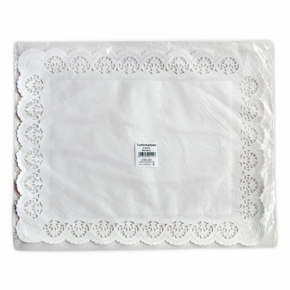 Städter cake doily rectangle, set of 4, cake paper, cake base, cake doily, paper, 46 x 36 cm, ,901117