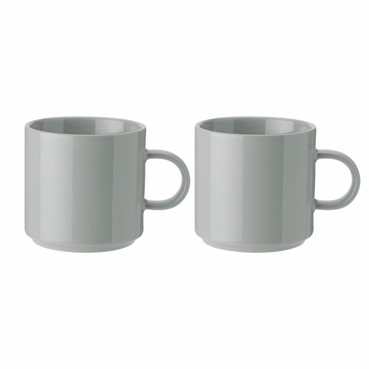 Stelton Becher Light Grey 2er Set, Trinkbecher, Tasse, Steinzeug, 200 ml, 1142-1