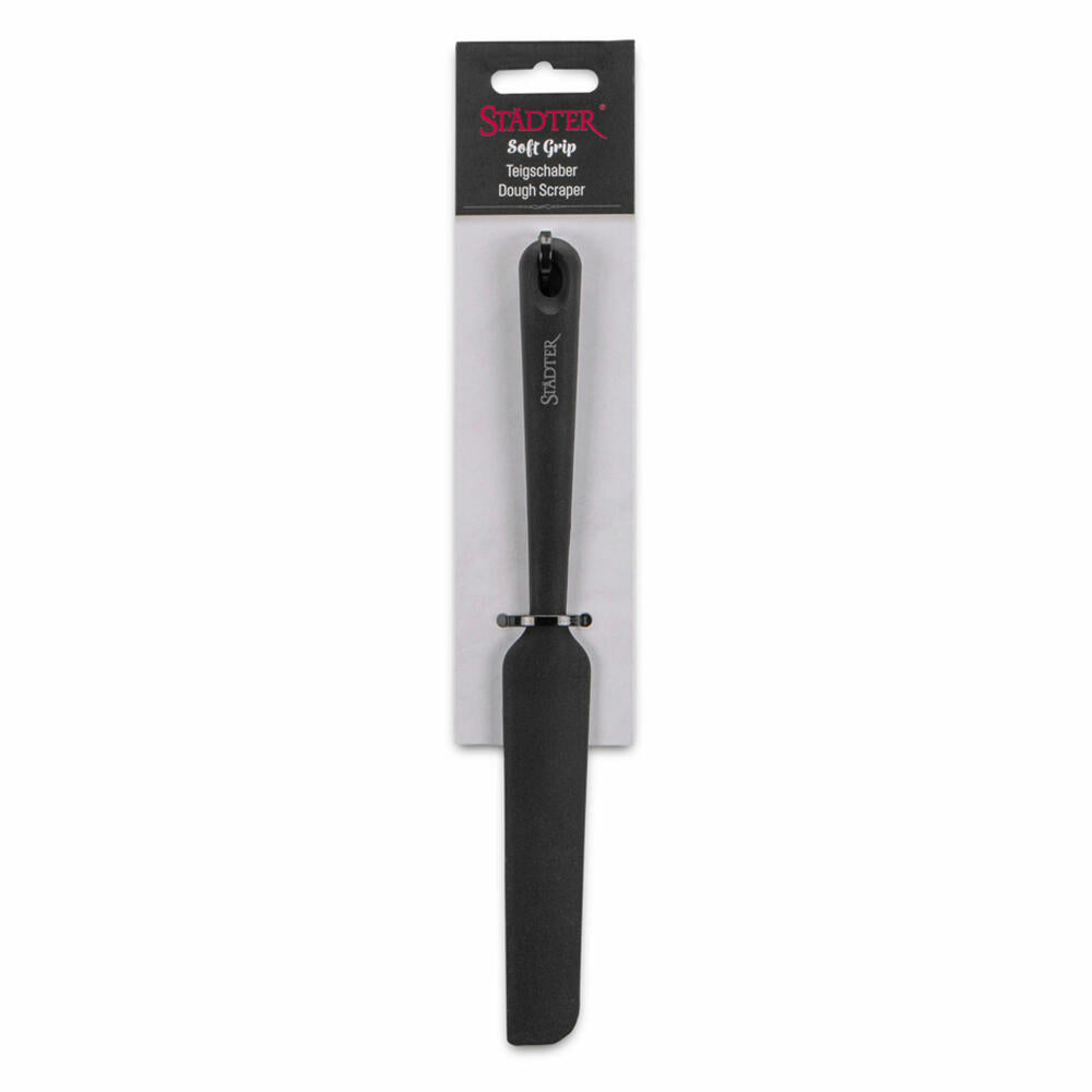 Städter Soft-Grip dough scraper, dough scraper, dough spatula, dough divider, silicone, black, 24.5 cm, 640085