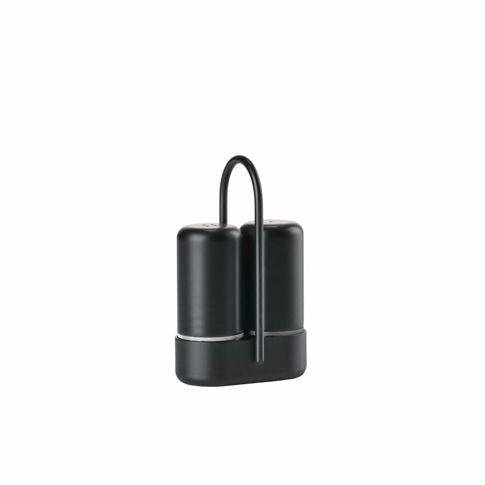 Zone Denmark Salt and Pepper Set Singles, 3-piece, Cruet Set, Salt Shaker, Pepper Shaker, ABS / Metal, Black, 10542