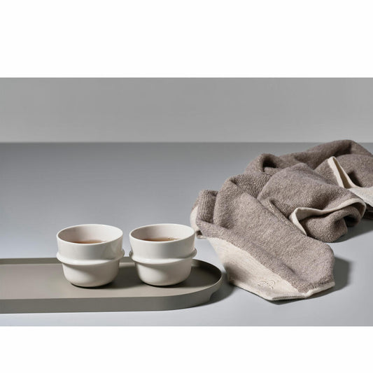 Zone Denmark Tablett Singles, Oval, Serviertablett, Dekotablett, Metall / Eisen, Mud, 35 x 16 cm, 12960