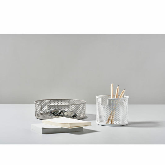 Zone Denmark Korb, Metallkorb, Aufbewahrungskorb, Make Up Organizer, Metall / Eisen, White, H 10 cm, 10573