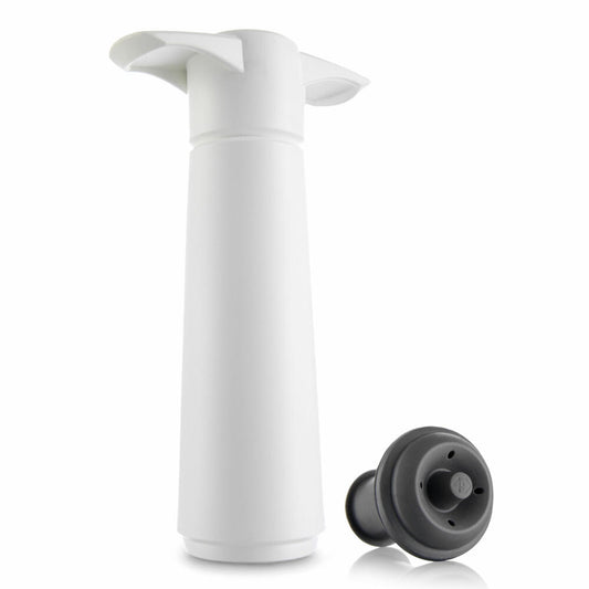 Vacu Vin Wine Pump White with Stopper, Wine Saver, Vacuum Pump, Plastic, Stainless Steel, White, Gray, 08542606