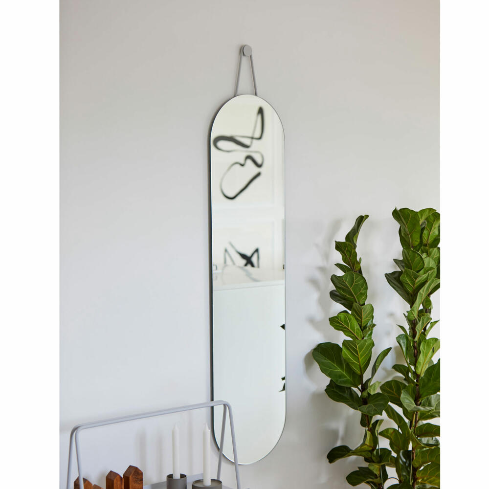 Zone Denmark wall mirror A-Wall Mirror, wall mirror, wardrobe mirror, hallway mirror, metal, soft grey, 120 x 30 cm, 13589