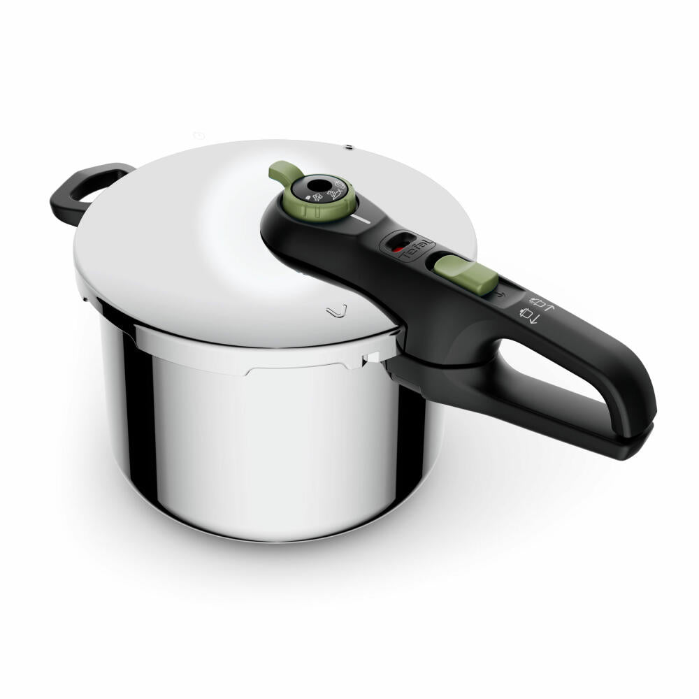 Tefal Secure Trendy pressure cooker, without basket, cooking pot, pot, suitable for induction, stainless steel, 6 L, YS22Z10