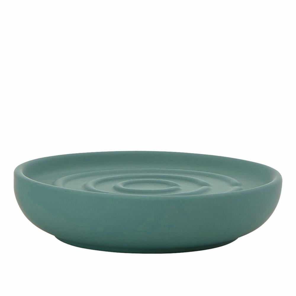 Zone Denmark Soap Dish Nova, Soap Tray, Soap Holder, Porcelain, Petrol Green, Ø 11 cm, 330158