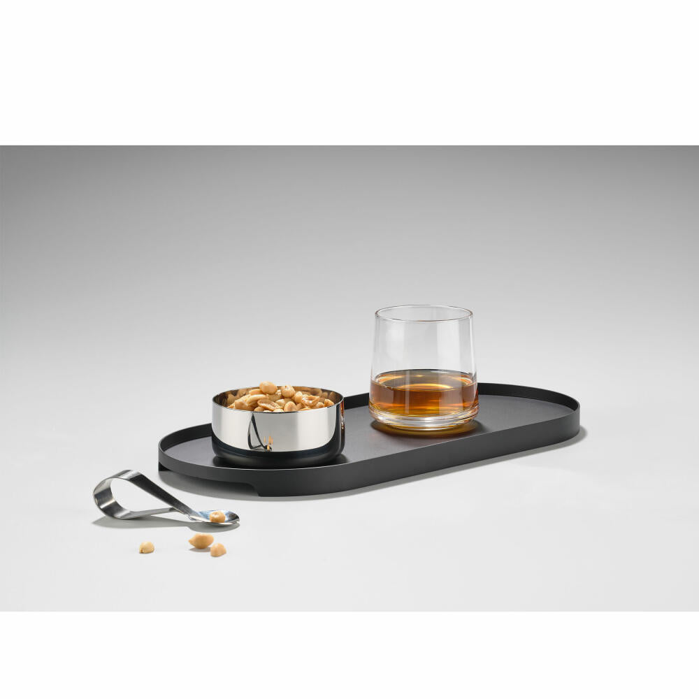 Zone Denmark Tray Singles, Oval, Serving Tray, Decorative Tray, Metal / Iron, Black, 35 x 16 cm, 332040