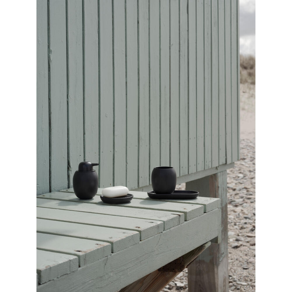 Stelton Seifenschale Fjord, Seifenablage, Schmuckablage, Steinzeug, Black, 112