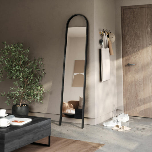 Umbra Bellwood standing mirror, full-length mirror, steel, wood, black, 196 cm, 1019920-040