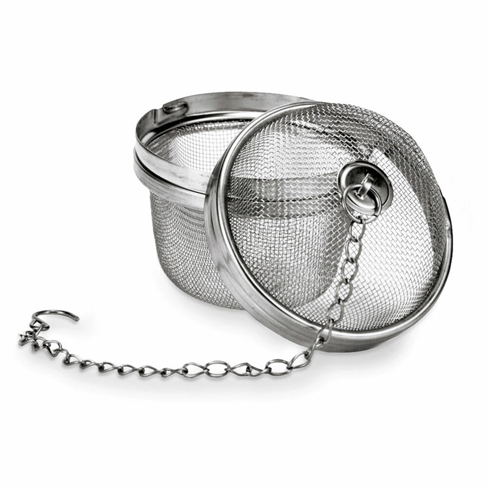 Städter tea and spice ball, with chain and hook, tea ball, spice basket, tea strainer, stainless steel, Ø 6.5 cm, 702059